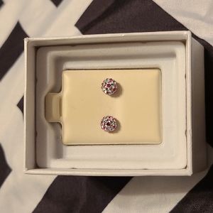 10karat gold crystal ball earrings